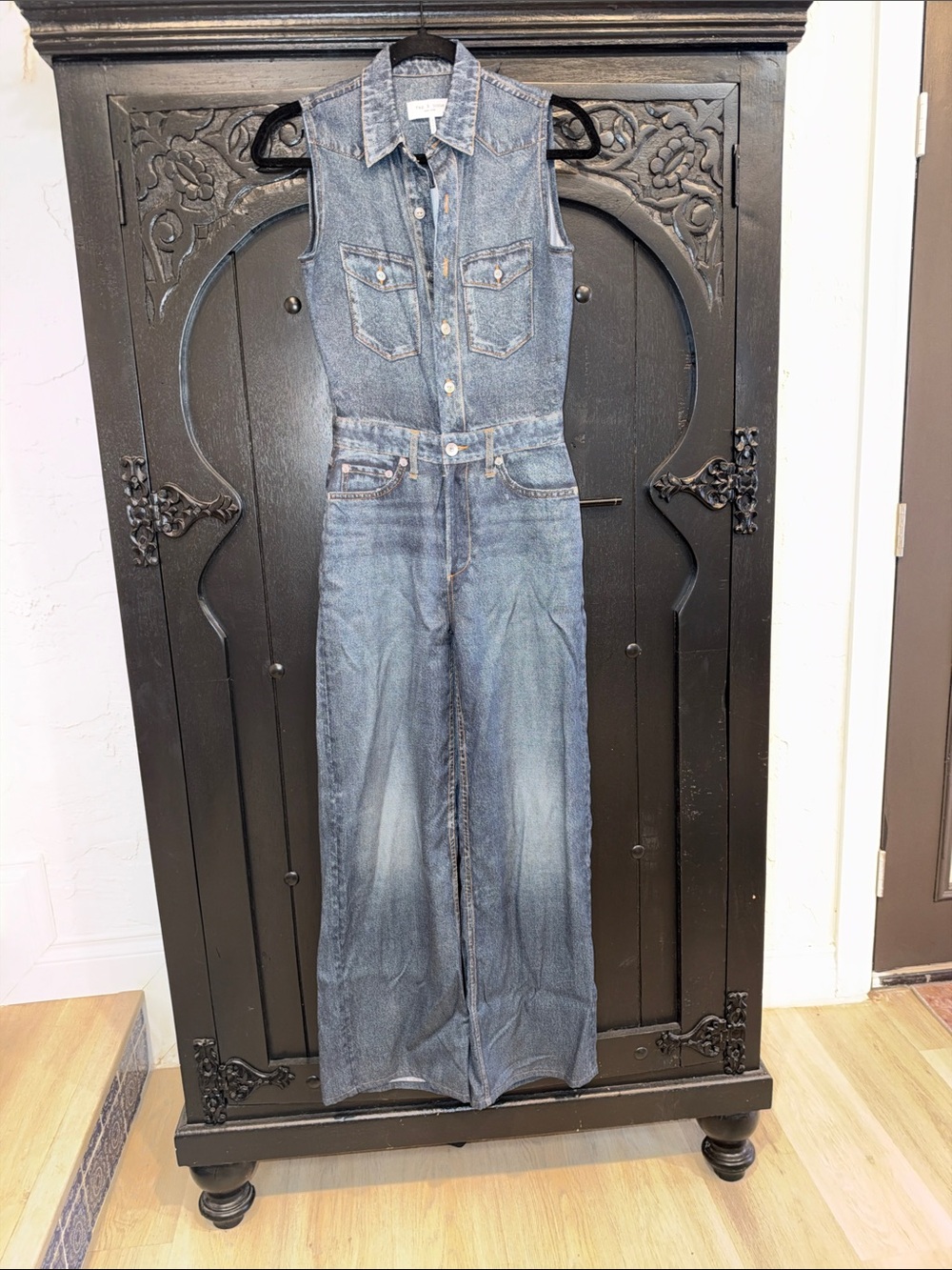 rag & bone Sleeveless Blue MiraMar Bootcut Jumpsuit